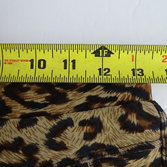 Coco Carmen Leopard Animal Print Leggings Women Size S-M Zipper Pockets Stretch - Picture 9 of 12